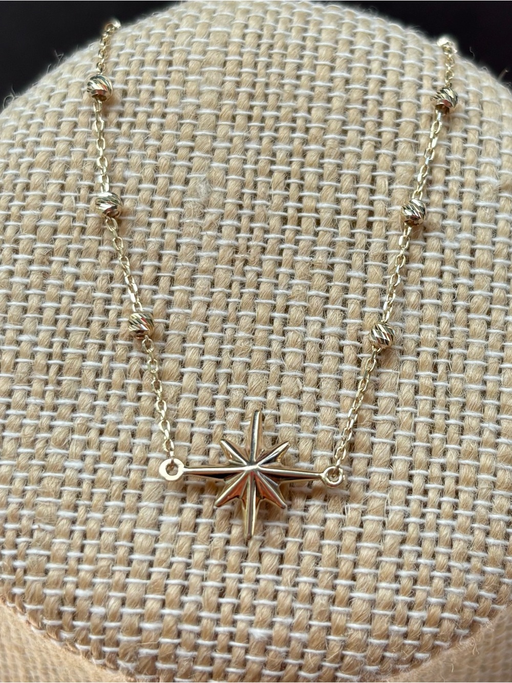 NEW 10k Solid Yellow Gold Celestial North Star bracelet 6.5 - 7.5”